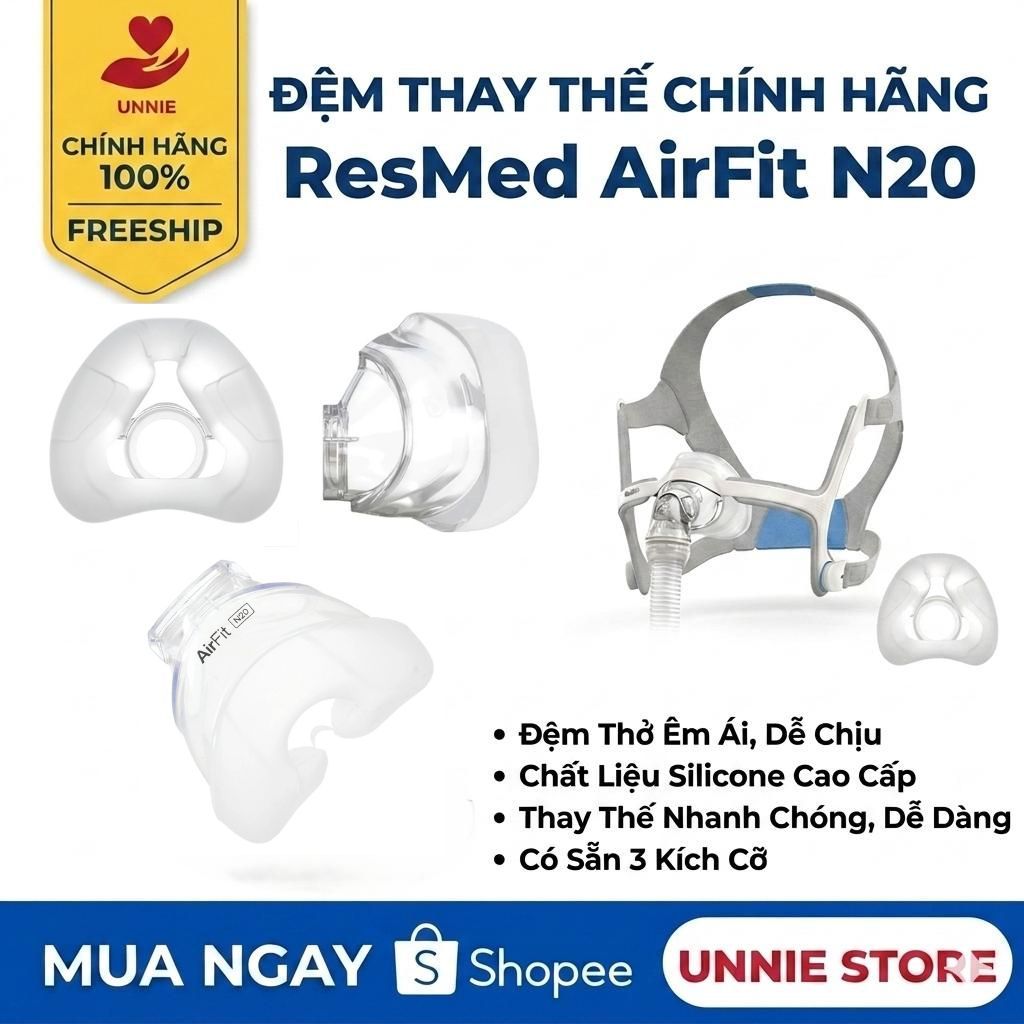 Đệm thay thế cho mặt nạ thở CPAP ResMed Airfit N20- Replacement cushion ResMed Airfit N20