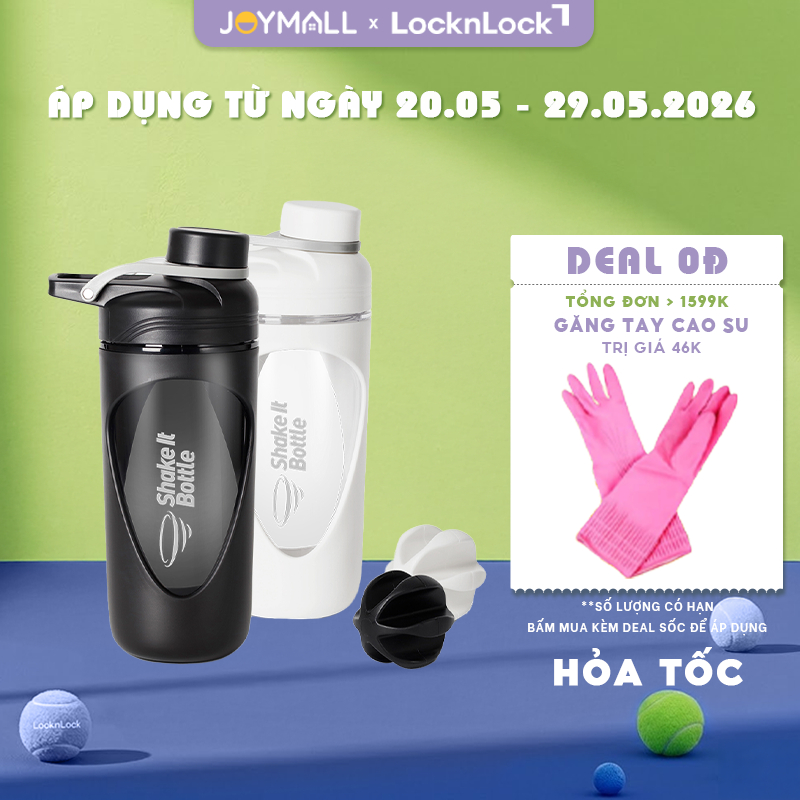 Bình lắc LocknLock 800ml Balance Shake It Bottle HAP949, Hàng chính hãng, có quai xách - JoyMall