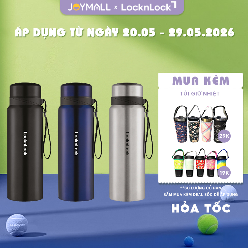 Bình giữ nhiệt LocknLock 800ml LHC6180 - Hàng chính hãng, có khay lưới lọc trà, dây - JoyMall