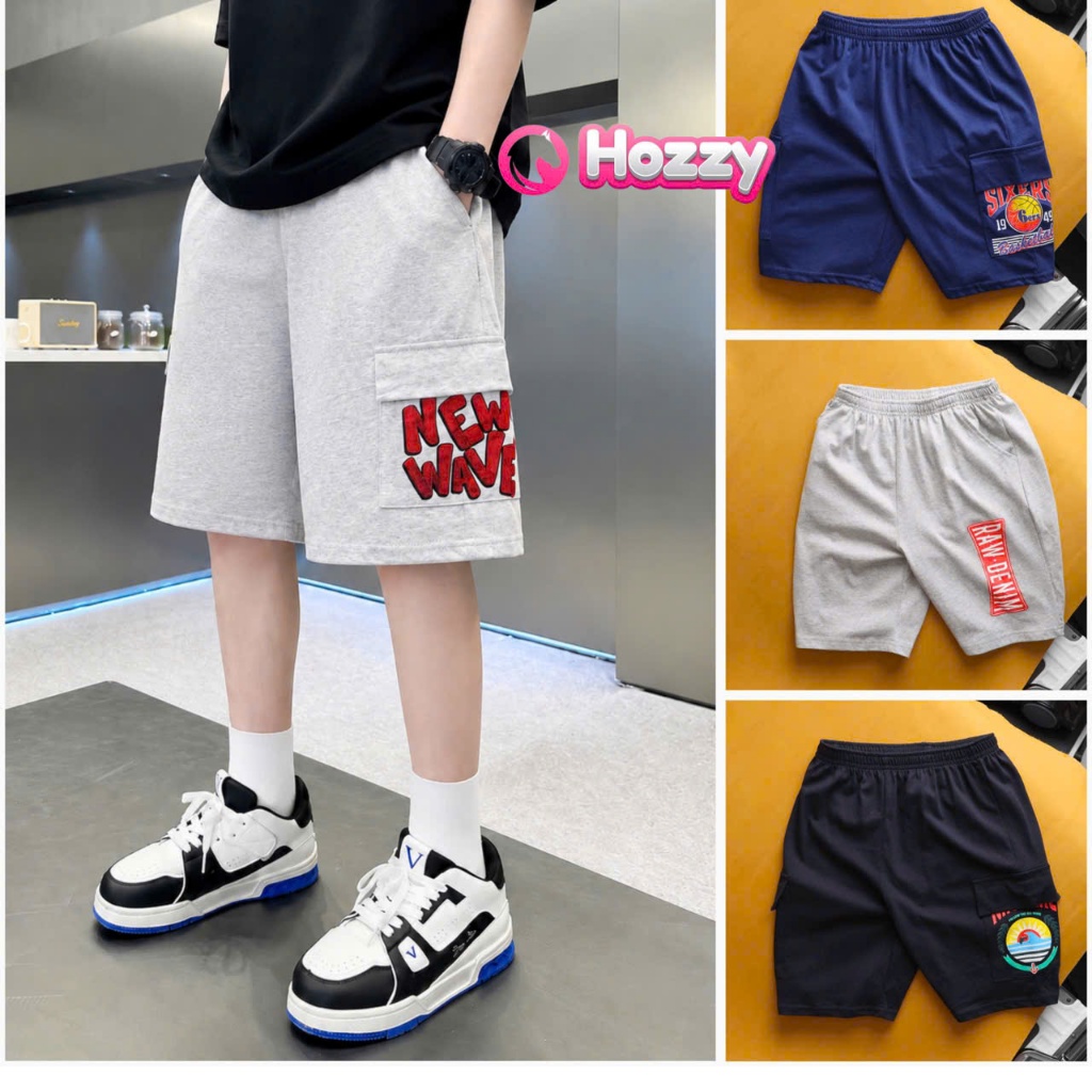 (22-57kg) Quần đùi bé trai size đại  Hozzy vải thun 100% cotton mềm mát