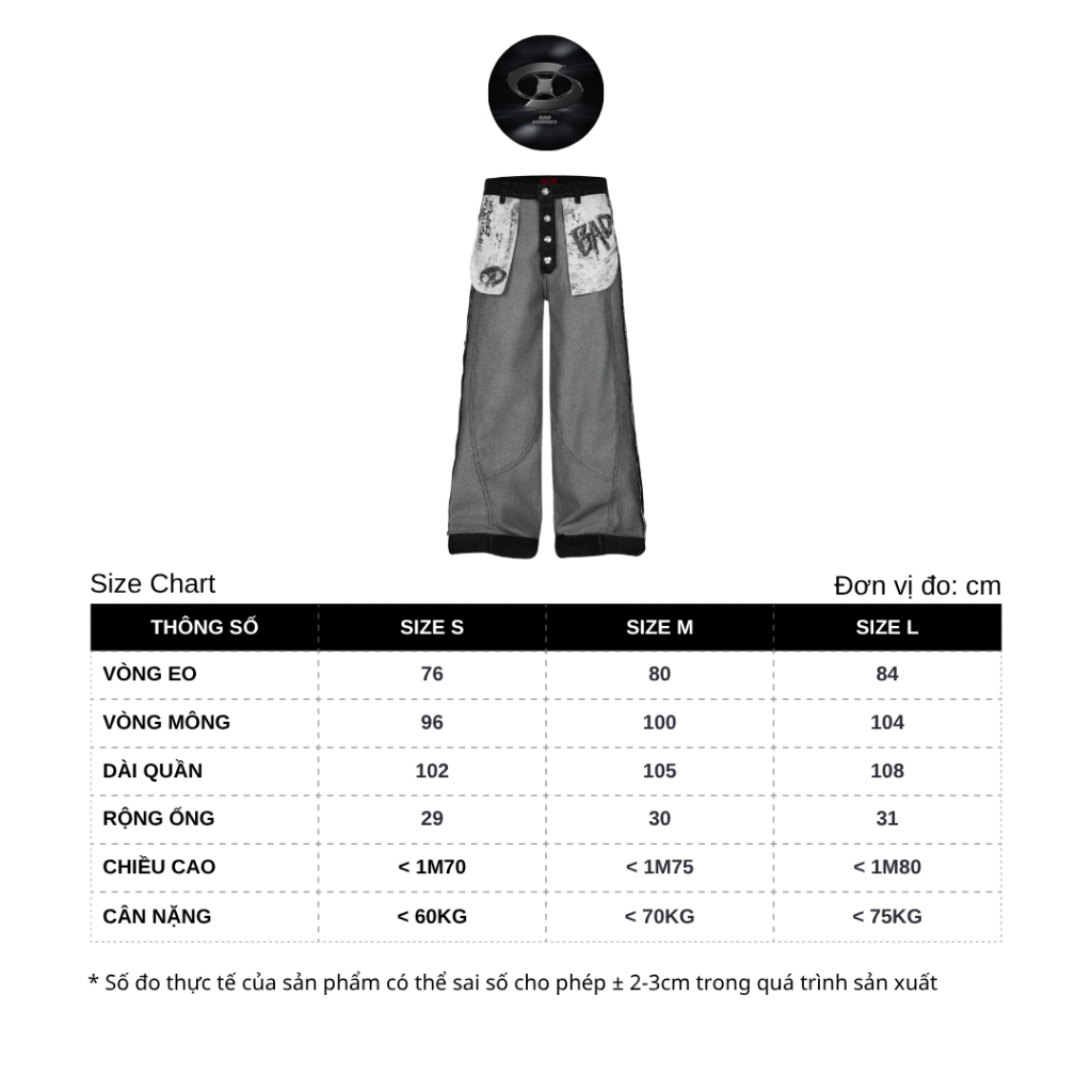 Bad Choices | Quần Jeans ống rộng INSIDE-OUT in túi lật StreetStyle | BigBuy360 - bigbuy360.vn