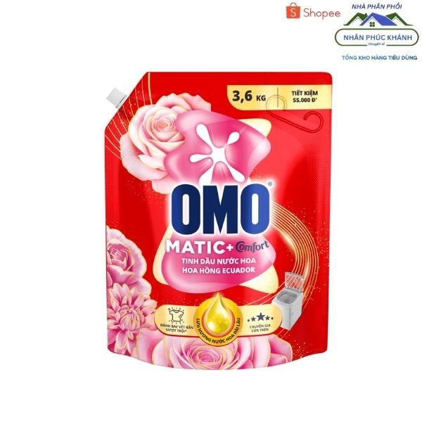 [1 Túi] Nước giặt Omo Mactic Cửa Trên Hoa Hồng Ecuador 3.6Kg _84232
