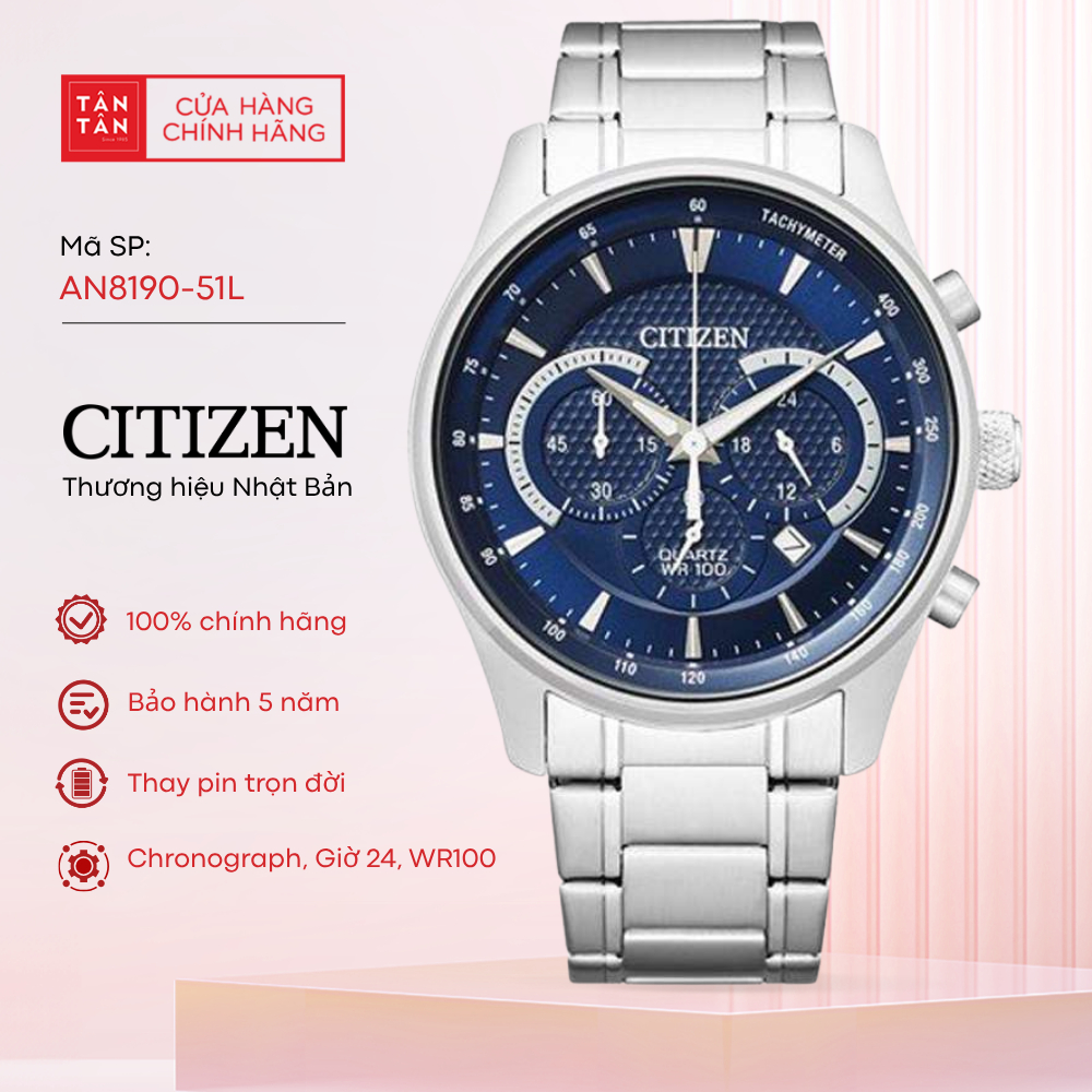 Đồng Hồ Nam Citizen Chronograph AN8190-51L Quartz 42mm - Đồng Hồ Tân Tân