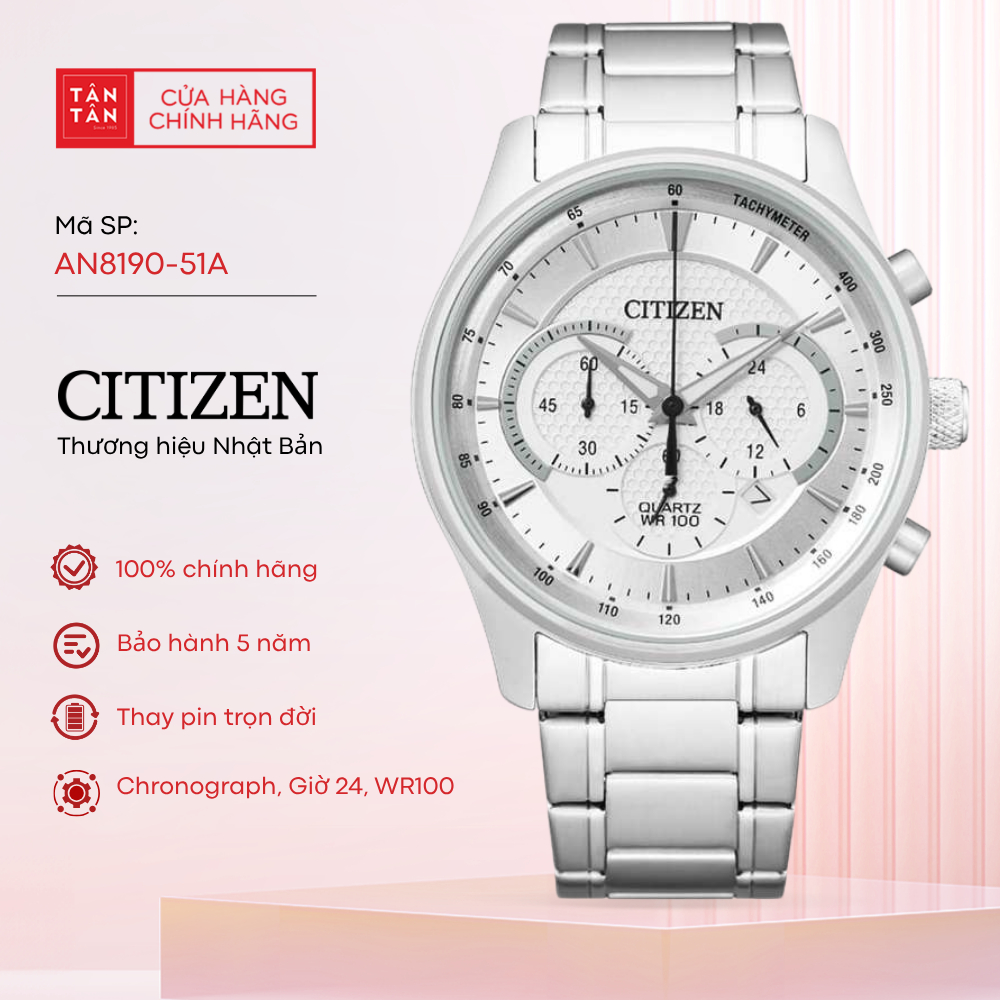 Đồng Hồ Nam Citizen Chronograph AN8190-51A Quartz 42mm - Đồng Hồ Tân Tân