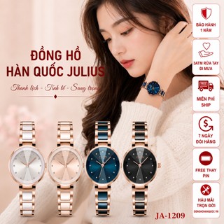 Đồng hồ nữ Julius Hàn Quốc JA-1209 dây mix đá sang trọng size 30mm