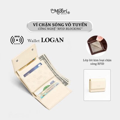 Ví Da PU LOGAN Dập Chìm Nhiều Ngăn Tiện Dụng RFID Blocking Bóp Nam Cao Cấp Thời Trang | M Studio