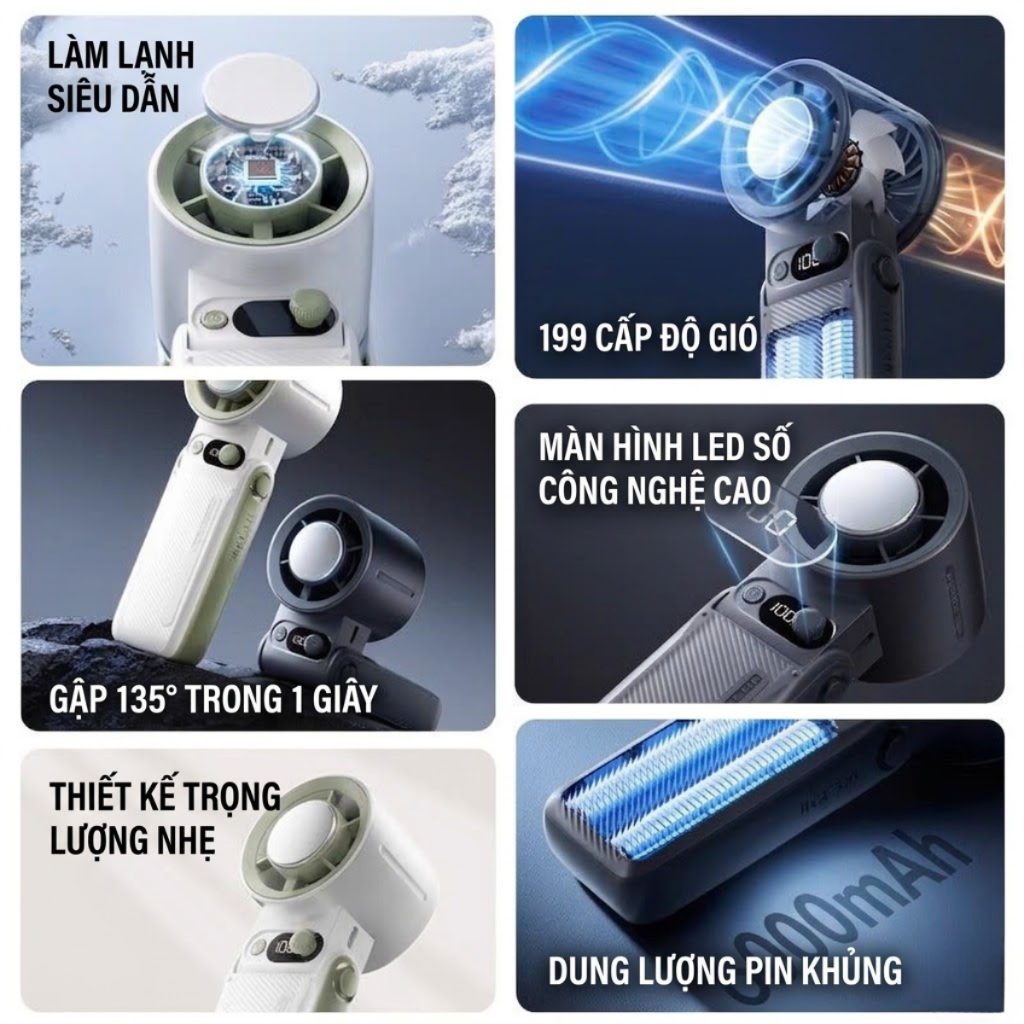 [TTT] Quạt Mini Cầm Tay 199 Tốc Độ Gió Mini Quạt Di Động Có Dây Đeo, Tốc Độ Gió, Gấp Gọn Tiện Lợi | BigBuy360 - bigbuy360.vn