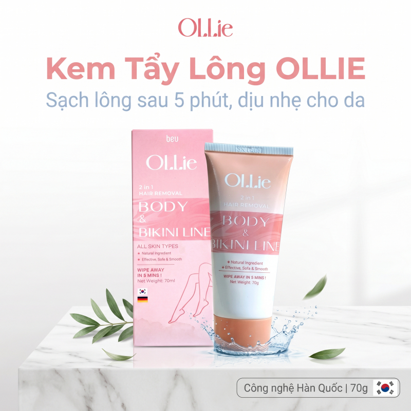 Combo Kem tẩy lông OLLIE , tẩy lông vùng kín, nách, tay, chân 70g