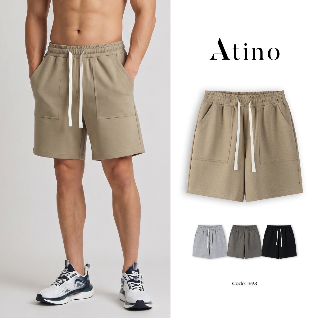 Quần Short Nam Thun Ngắn Chất Cotton Mềm Mát ATINO Thoáng Khí Thoải Mái Vận Động L.4.1593