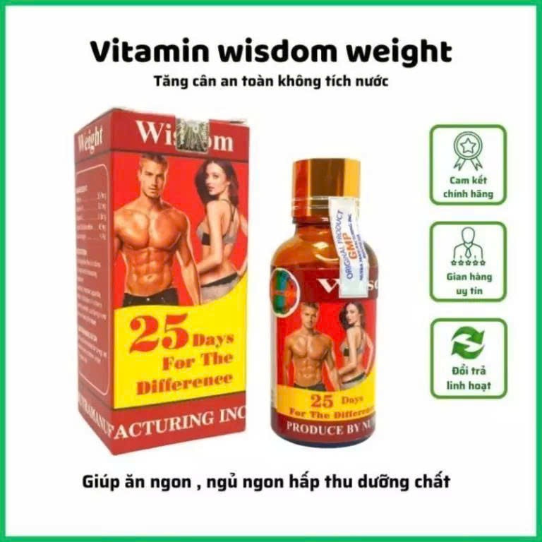 Vitamin wisdom weight, tăng cân wisdom weight chính hãng indonesia tăng cân an toàn không tích nước