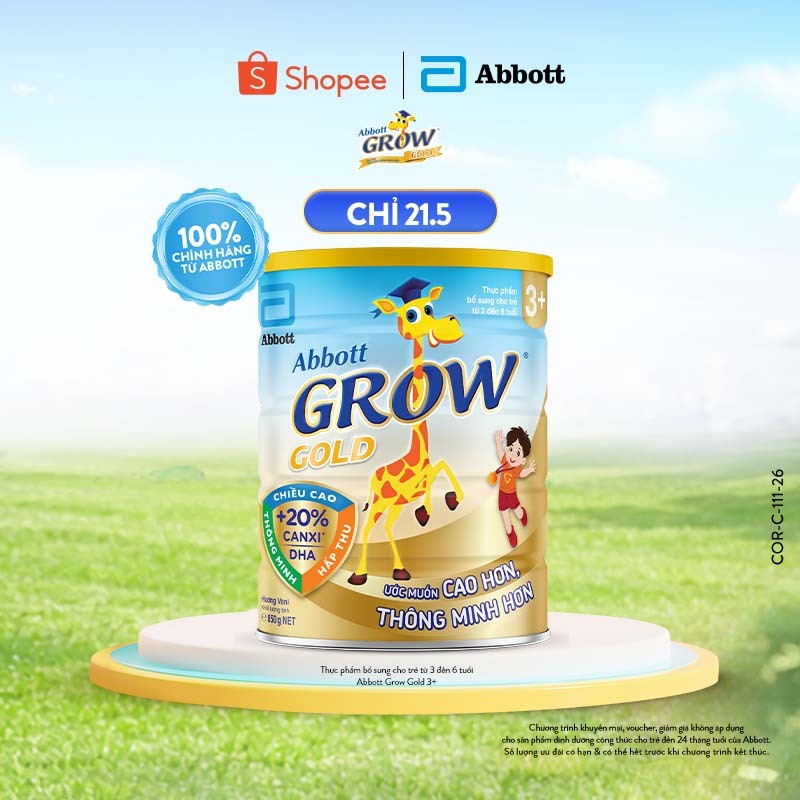 Sữa bột Abbott Grow 3+ 850g/800g
