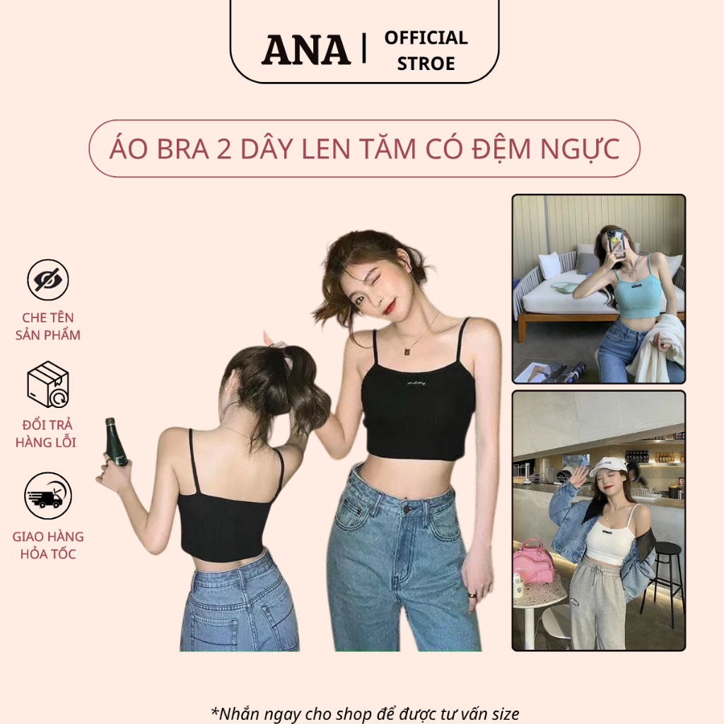Áo Bra 2 Dây Len Tăm Có Đệm Ngực Yuki Store 6703
