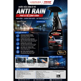 Nước Rửa Kính Ô Tô, Bình Xịt Kính Ô Tô FOCAR Anti Rain Chống Bám Nước, Bám Bụi Dung Tích 500ml  HP00838/C