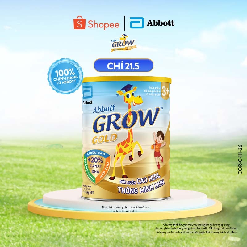 Sữa bột Abbott Grow Gold 3+ 1.6kg
