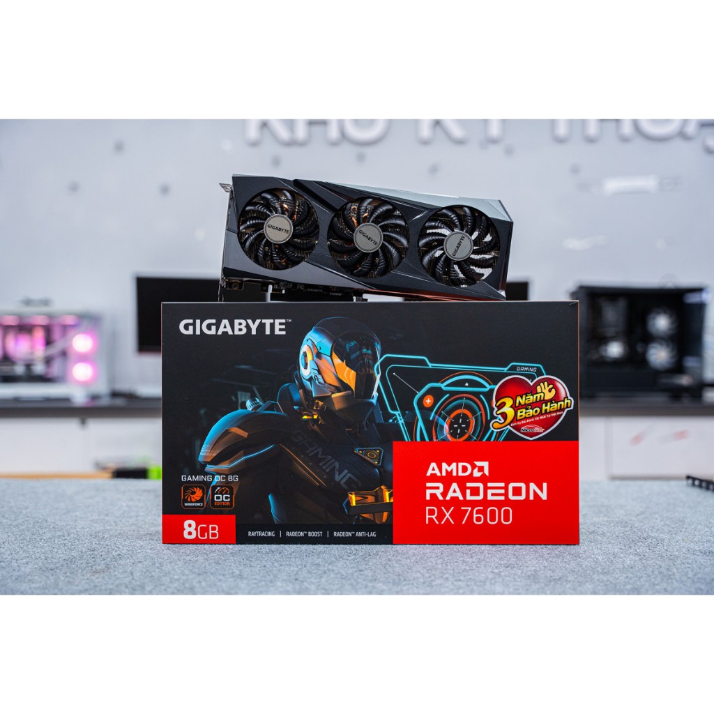 VGA CARD MÀN HÌNH Gigabyte Radeon RX 7600 Gaming OC 8GB - CHÍNH HÃNG BẢO HÀNH 3 NĂM