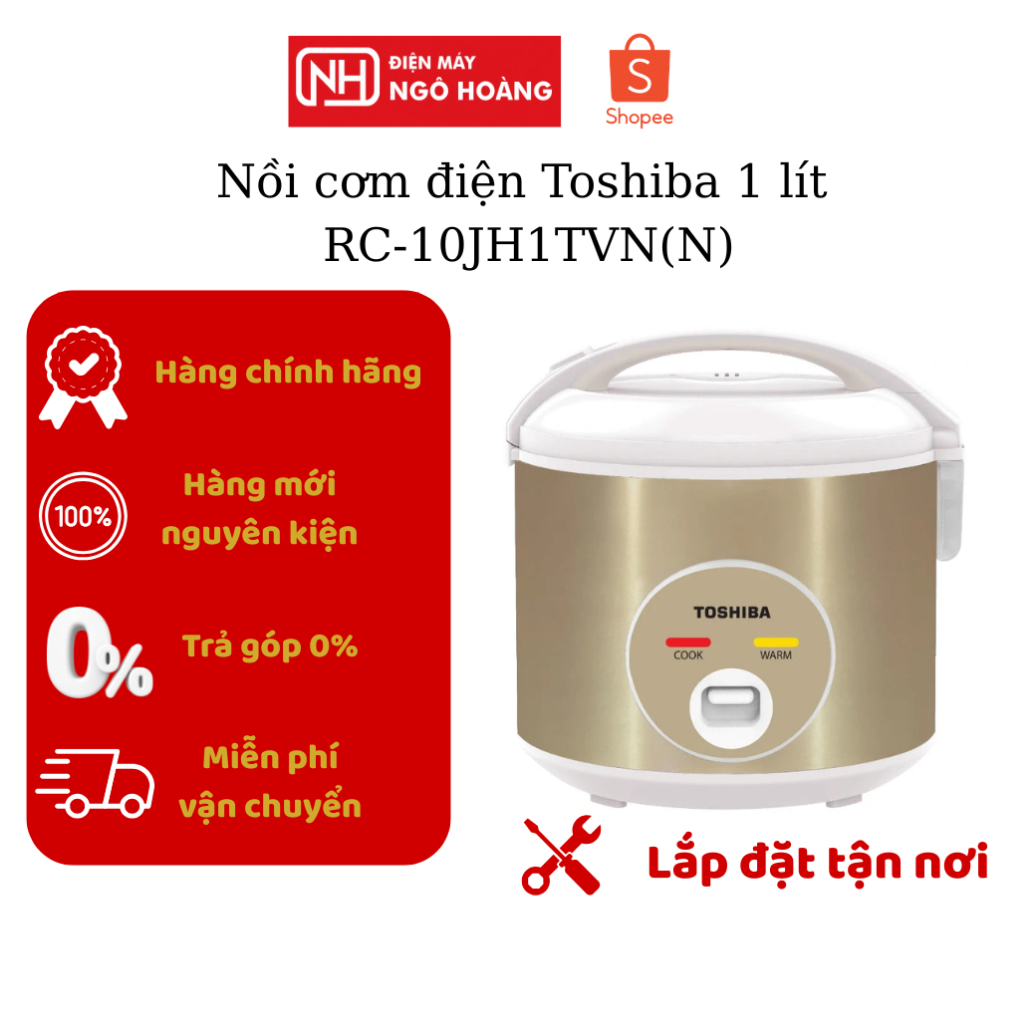 RC-10JH1TVN(N) - Nồi cơm điện Toshiba 1L RC-10JH1TVN(N) chính hãng, nhỏ gọn tiện dụng