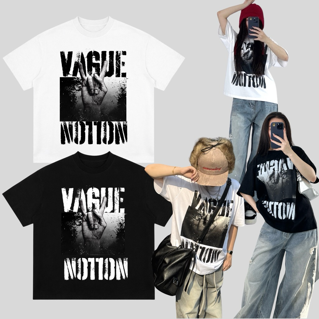 Áo thun Unisex Hình Chữ VAGUE NOTION , Phong cách Cá Tính, thích Hợp Cho Cả Nam và Nữ
