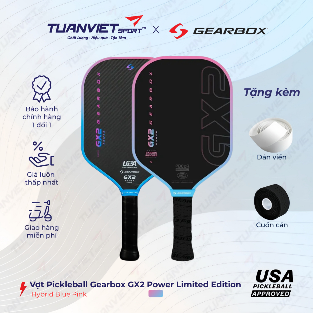 Vợt Pickleball Gearbox GX2 Power Hybrid Limited Edition