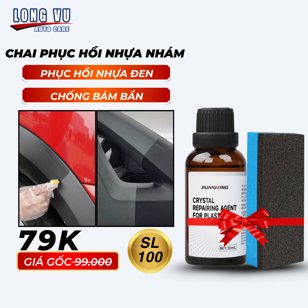 Chai Phục hồi nhựa nhám Crystal Coating 30ml chuyên dùng cho nhựa đen nhựa nhám bạc màu
