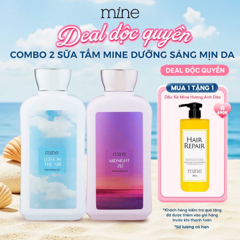[TẶNG XẢ FULLSIZE 500G] Combo 2 Sữa tắm Mine Perfumed Showergel 470g Thơm Quyến Rũ Hỗ trợ Dưỡng Ẩm Và Dưỡng Sáng Da 470g