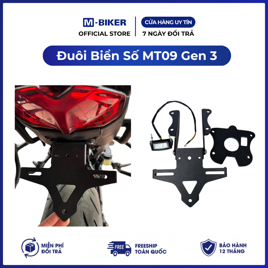 Đuôi Biển Số MT09 Gen 3, pad biển số mt09 gen 3 kèm led | M-Biker