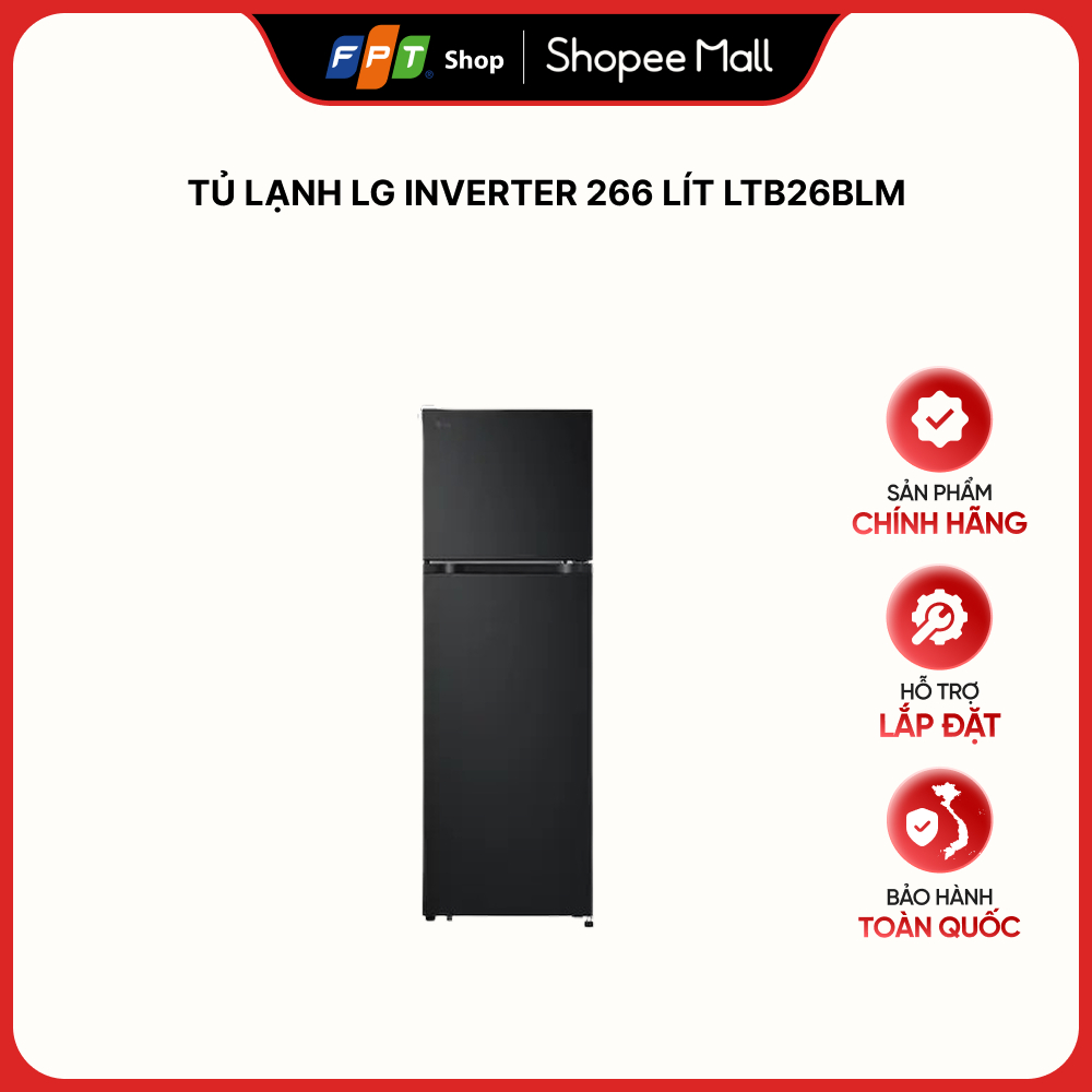 [Hàng chính hãng] Tủ lạnh LG Inverter 266 lít LTB26BLM