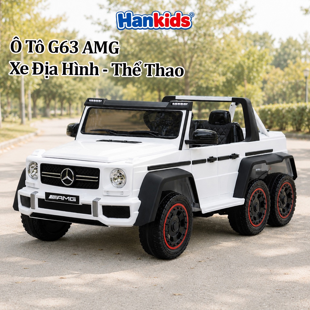 Xe Ô Tô Điện Trẻ Em G63 AMG WF189 6 Bánh, Tải Trọng Lớn Siêu Xe Địa Hình Cho Bé HanKids