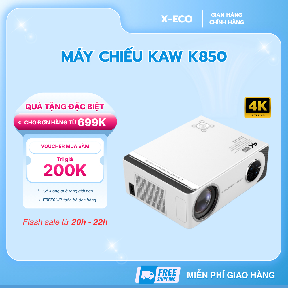Máy Chiếu KAW K850 Hệ Điều Hành Android, Video Full HD 1080, Âm Thanh Hay, Dùng Giải Trí, Văn Phòng