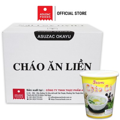 Thùng cháo cá ăn liền Asuzac 12 ly (36g x 12 ly)