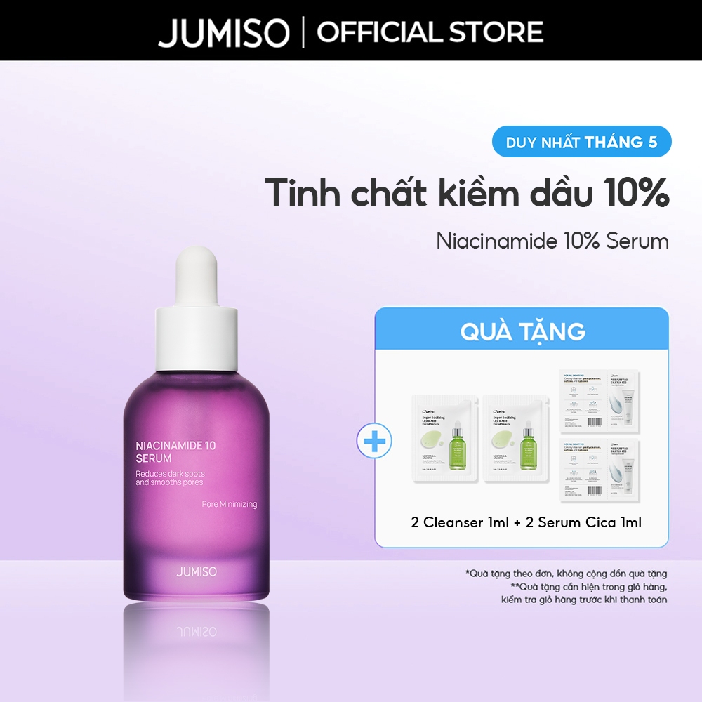 [Niacinamide 10%] Tinh chất hỗ trợ kiềm dầu, thu nhỏ lỗ chân lông, dưỡng sáng JUMISO Niacinamide 10%