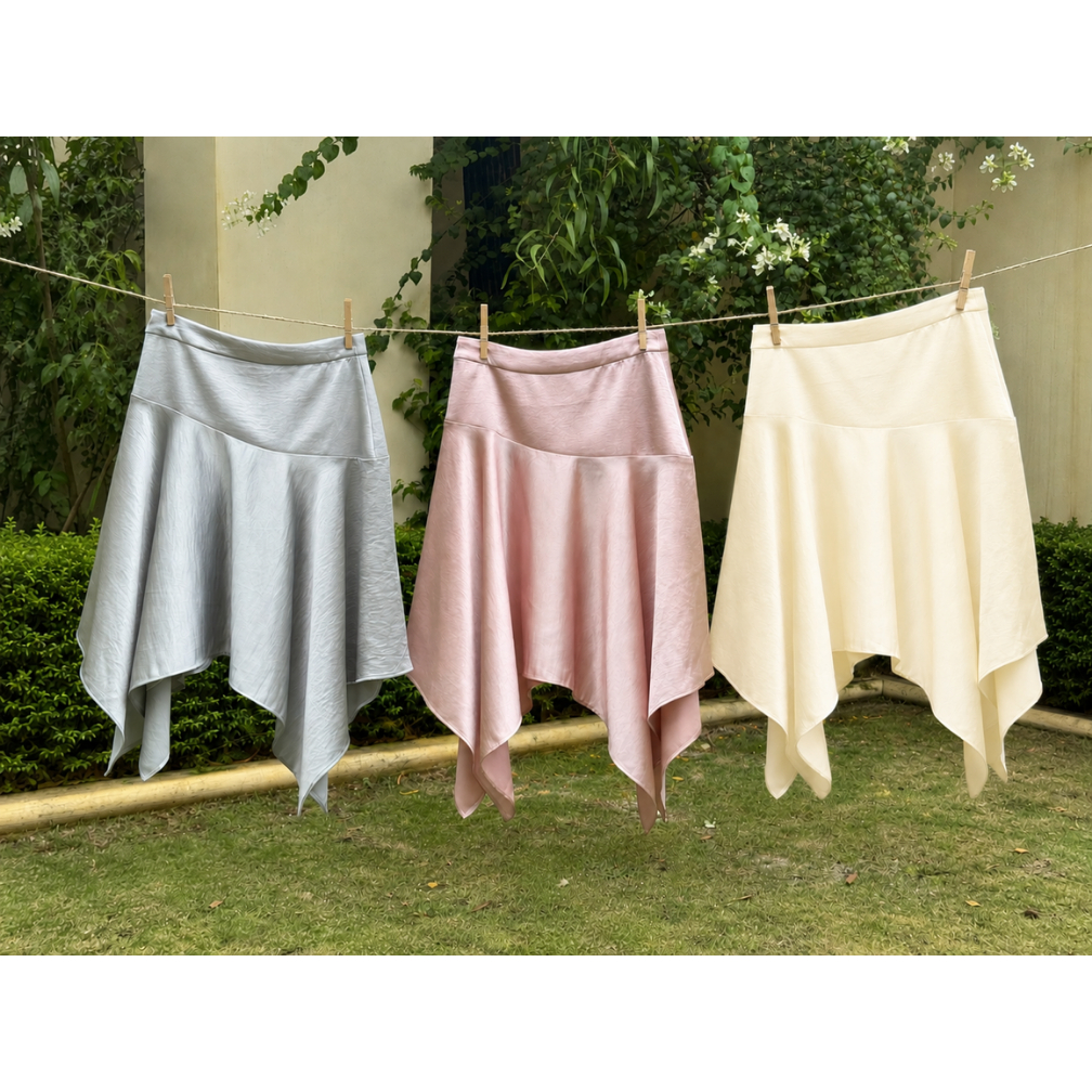 Chân Váy Lụa Dáng Midi Lai So Le La Boutique SS26 - VN004-2605LAT | BigBuy360 - bigbuy360.vn