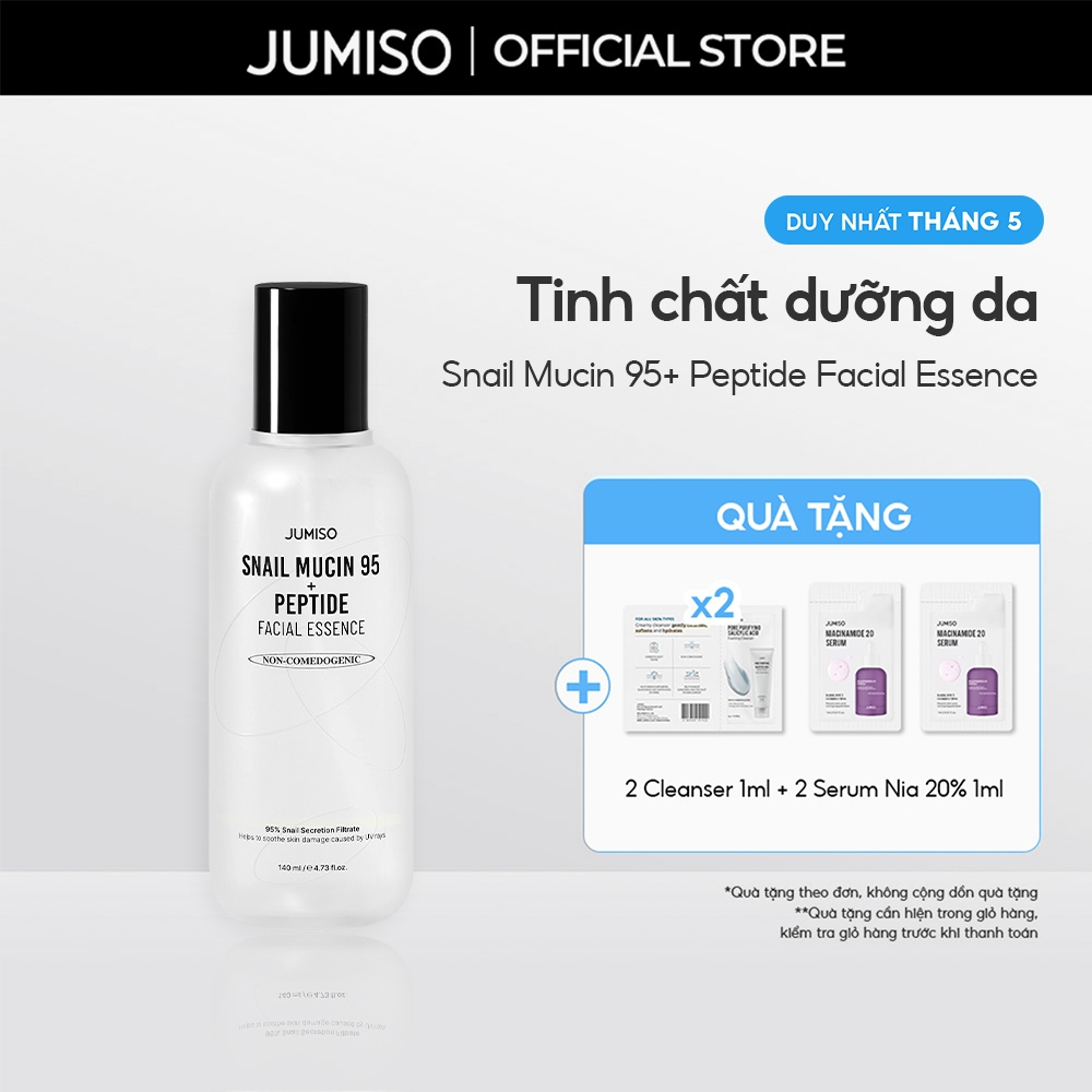 Tinh chất dưỡng da Ốc sên giúp ngăn ngừa lão hóa JUMISO Snail Mucin 95 + Peptide 140ml
