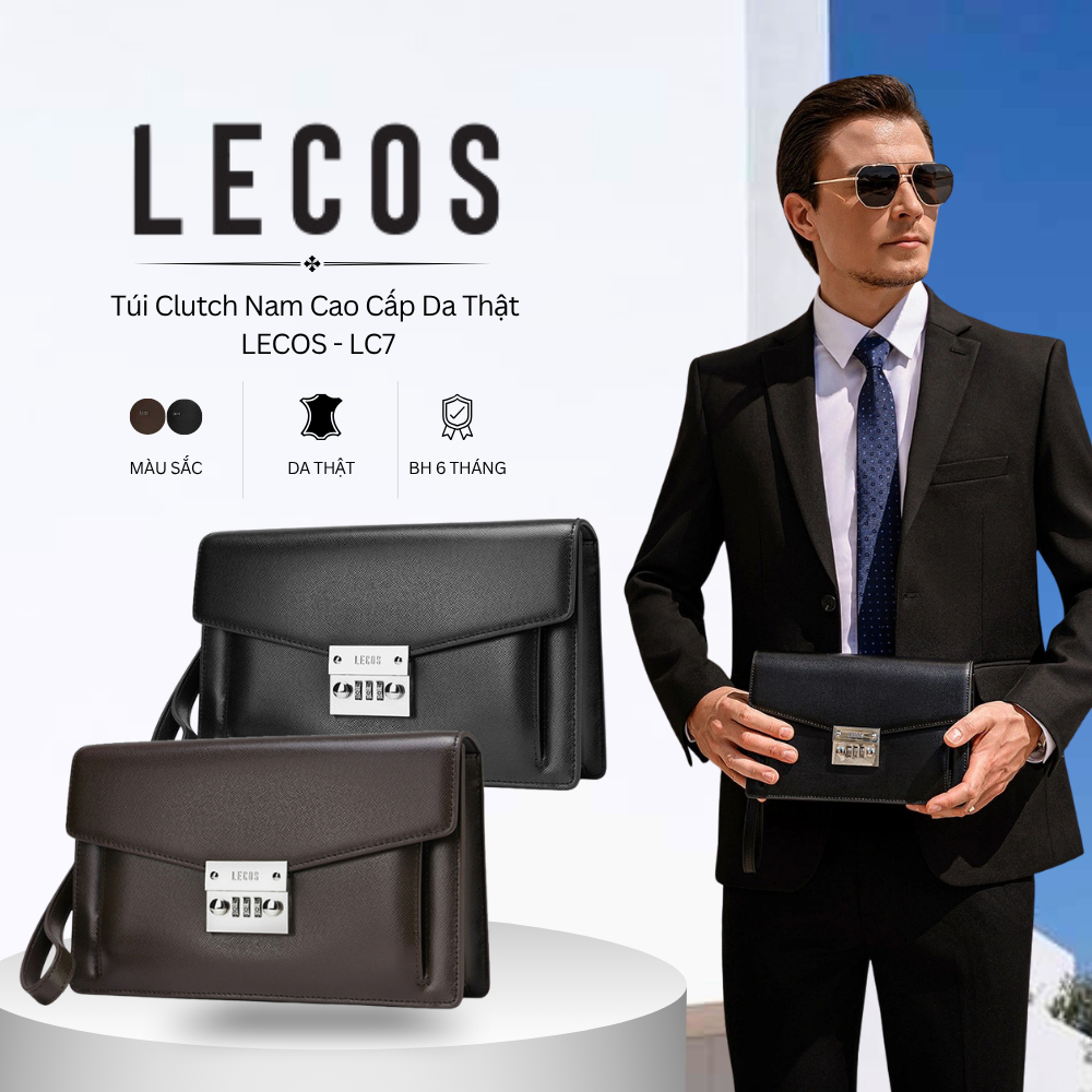 Túi Clutch Nam Cao Cấp Da Thật Lecos - LC7