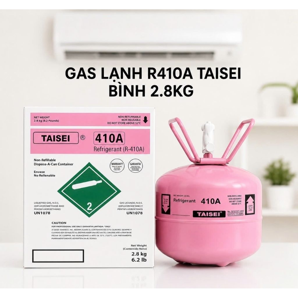 Gas R410A Taisei bình 2.8kg - Gas lạnh dùng cho máy lạnh, điều hòa
