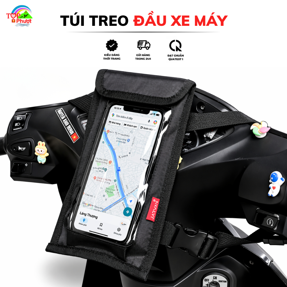 Phụ kiện túi treo đầu xe máy, túi đựng điện thoại, đồ dùng tiện dụng, cảm ứng điện thoại tốt, siêu tiện lợi