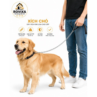 Dây Xích Chó Mèo Inox  – Xích Dắt Thú Cưng Nhiều Kích cỡ(xích đã bao gồm 1 dây cổ)