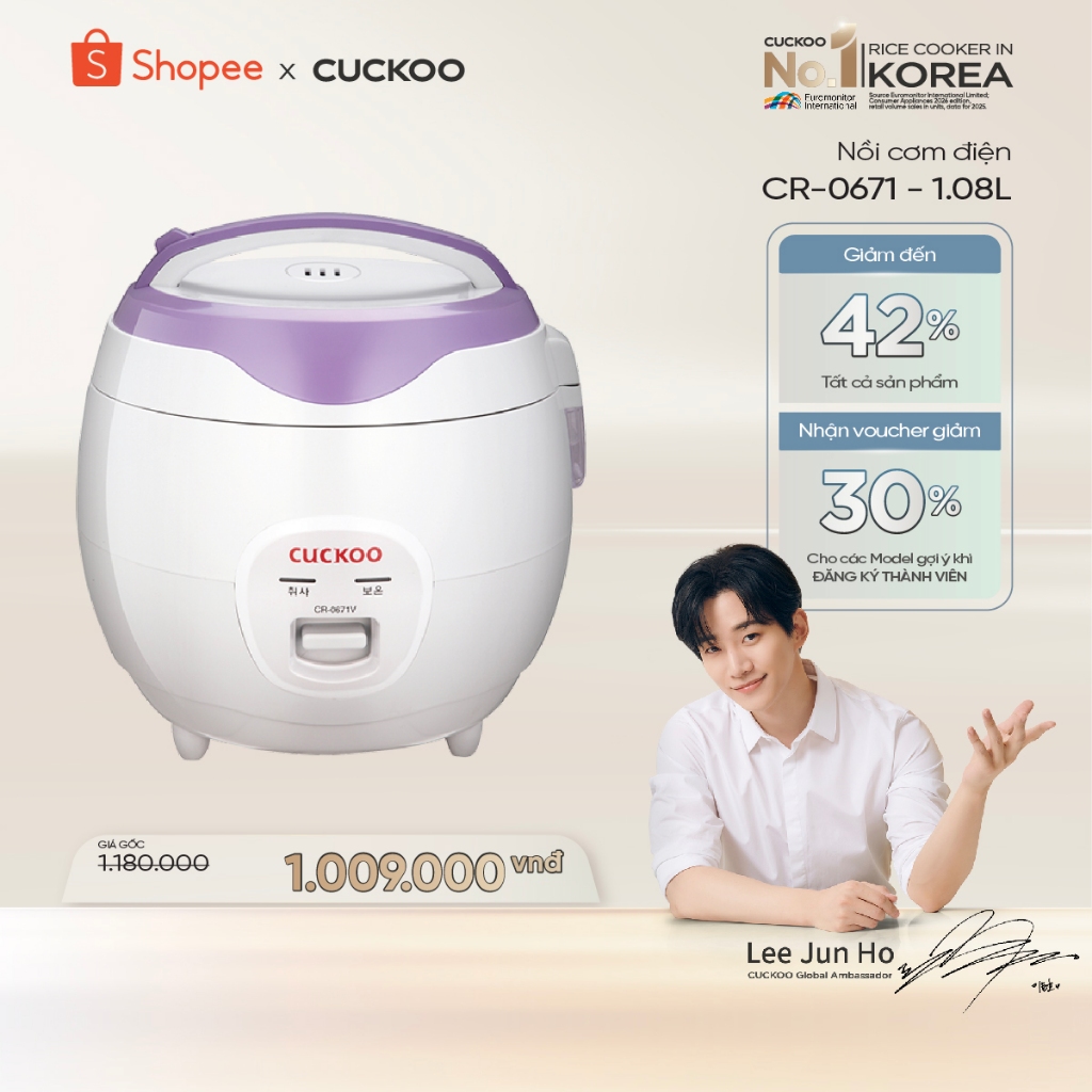 Nồi cơm điện Cuckoo 1,08 lít CR-0671 - Hàng chính hãng