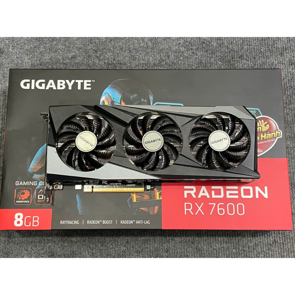 Card Màn Hình Radeon RX 7600 Gigabyte Gaming OC 8GB GDDR6 BẢO HÀNH HÃNG 11/2028