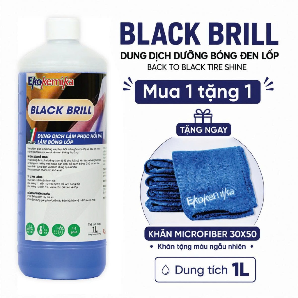 Dung Dịch Dưỡng Bóng Và Làm Đen Lốp Xe Ekokemika Black Brill 1L
