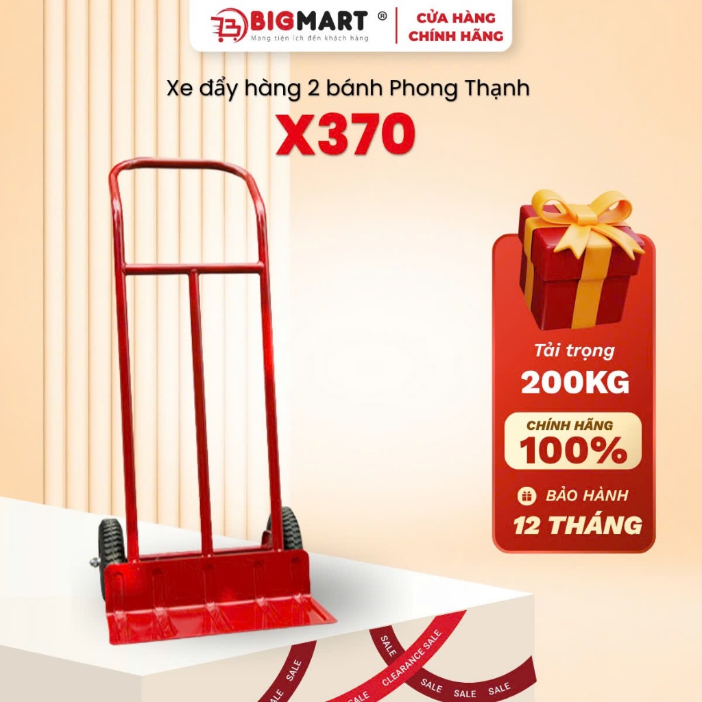Xe Đẩy Hàng 2 Bánh Phong Thạnh X370 (200kg)