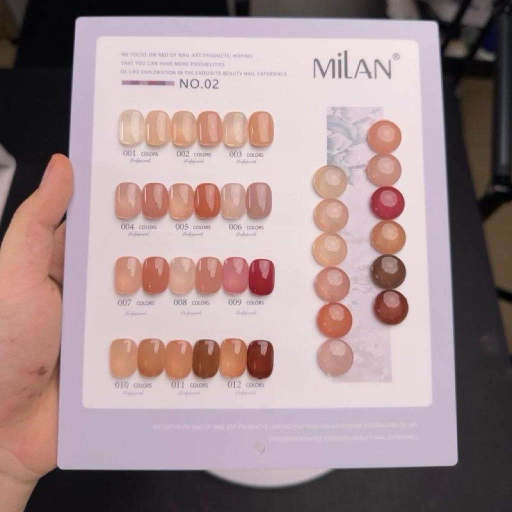 Set 12 màu SƠN GEL THẠCH ĐỤC MILAN - Lên màu chuẩn - hình thật shop chụp - phụ kiện nail