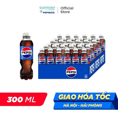 Thùng 24 Chai Nước Ngọt Có Gaz Pepsi (300ml/chai)