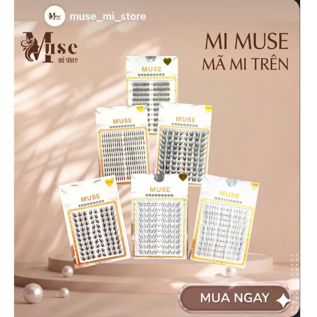 Mã Mi Trên - Mi Giả MUSE, Mi Cụm Cao Cấp MUSE mỏng tự nhiên - Muse_ Mi_Store