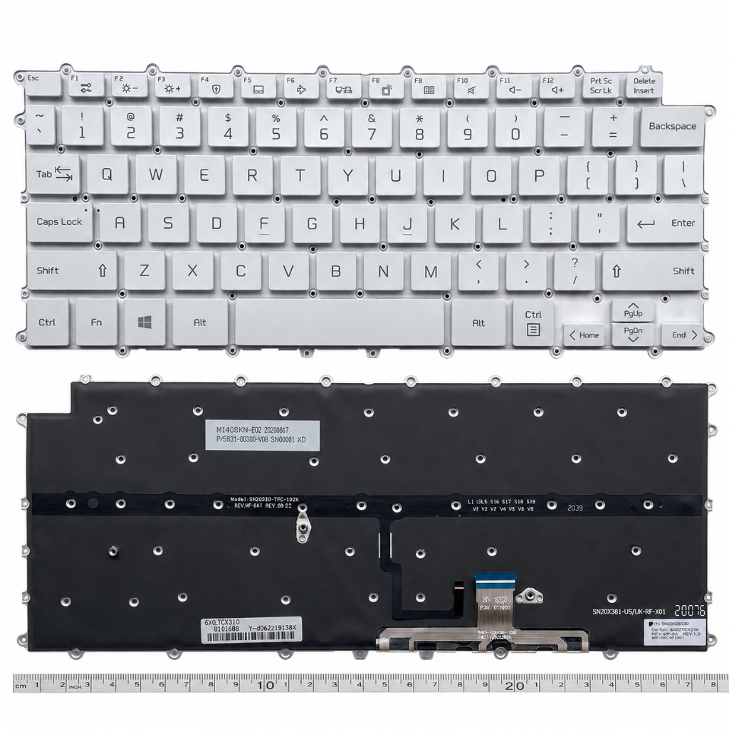 Bàn phím laptop LG gram 14Z90Q 14ZD90P 14Z90P 14T90R 14Z90R 14Z95P 14U70Q KR (Màu trắng + Có Đèn)