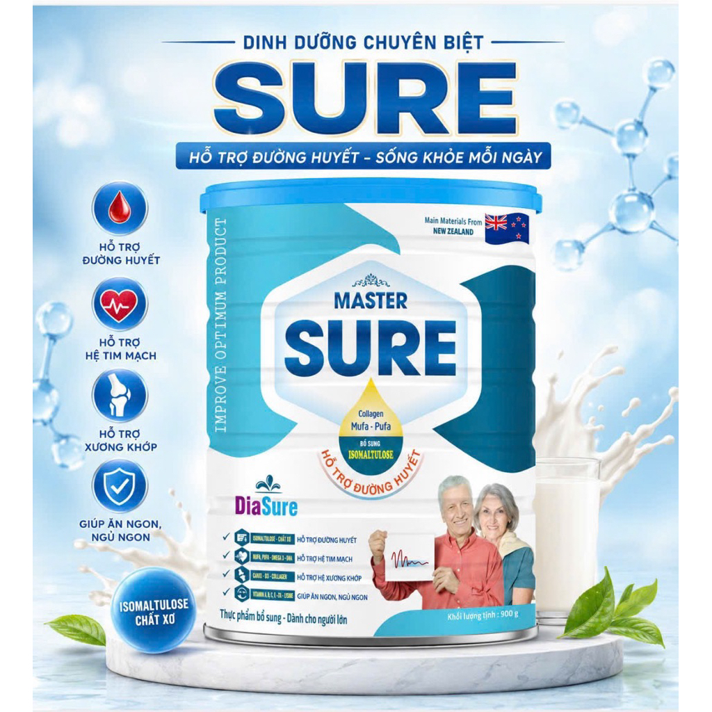 Sữa Master Sure Diasure lon 900g