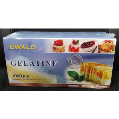 Gelatin lá Đức hộp 1kg - Gelatin lá hộp Đức Ewald 1kg
