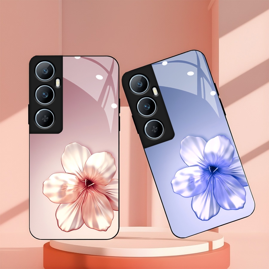 Ốp Lưng cho REALME C65 Mặt lưng cường Lực Họa Tiết