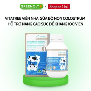 Vitatree Viên Nhai Sữa Bò Non Colostrum Tablets Hỗ Trợ Nâng Cao Sức Đề Kháng 100 Viên