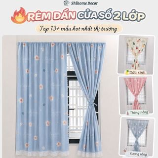 Rèm Dán Cửa Sổ 2 Lớp, 13 Mẫu Độc Quyền Mới Nhất, Trang Trí Siêu Xinh, Che Nắng Hiệu Quả, Tặng Kèm Keo Dính Chắc