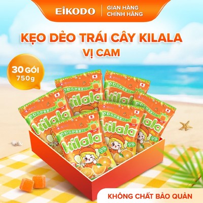 Kẹo Dẻo Trái Cây Kilala 750g (30 gói) Vị Cam Bổ sung Vitamin C Eikodo Việt Nam